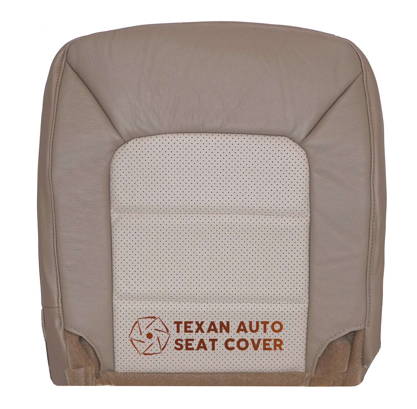 2003 to 2006 Ford Expedition Eddie Bauer Passenger Bottom Perforated Synthetic Leather Seat Cover 2tone Dark Tan