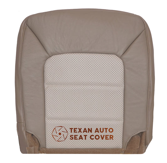 2003 to 2006 Ford Expedition Eddie Bauer Passenger Bottom Perforated Synthetic Leather Seat Cover 2tone Dark Tan
