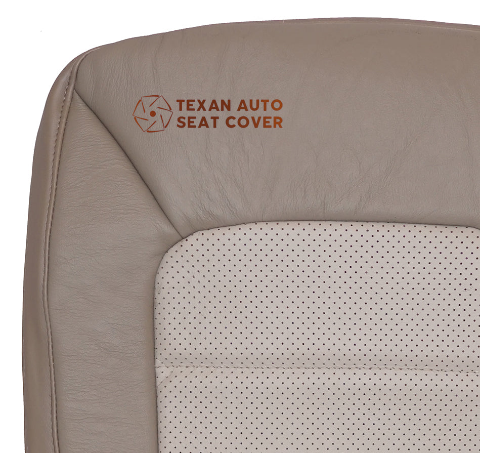 2003 to 2006 Ford Expedition Eddie Bauer Passenger Bottom Perforated Synthetic Leather Seat Cover 2tone Dark Tan