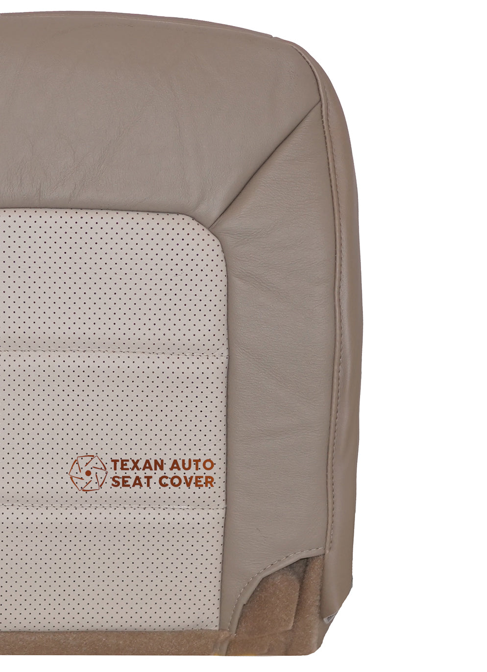 2003 to 2006 Ford Expedition Eddie Bauer Passenger Bottom Perforated Synthetic Leather Seat Cover 2tone Dark Tan