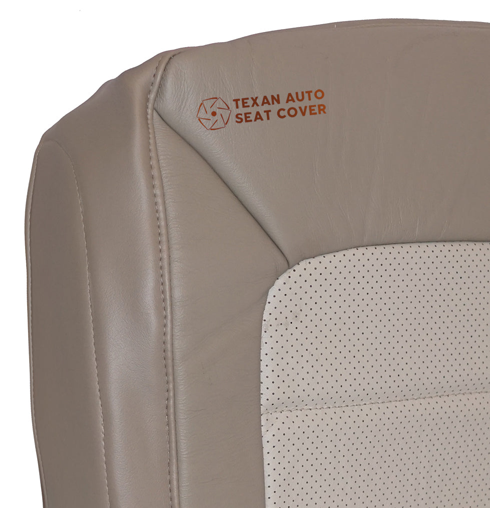 2003 to 2006 Ford Expedition Eddie Bauer Passenger Bottom Perforated Synthetic Leather Seat Cover 2tone Dark Tan