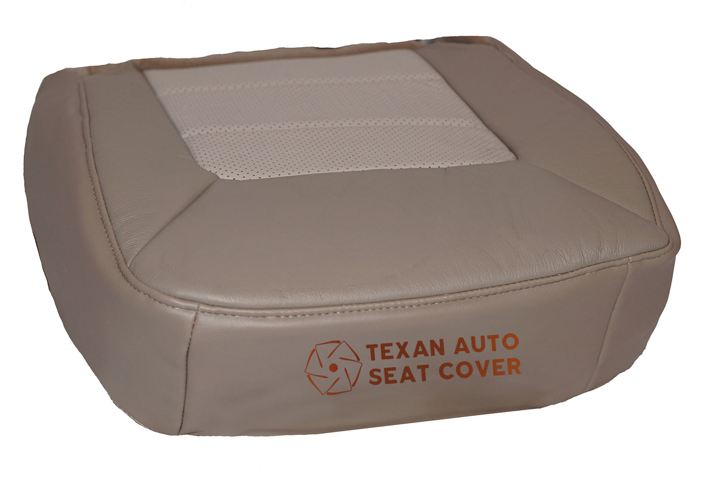 2003 to 2006 Ford Expedition Eddie Bauer Passenger Bottom Perforated Synthetic Leather Seat Cover 2tone Dark Tan