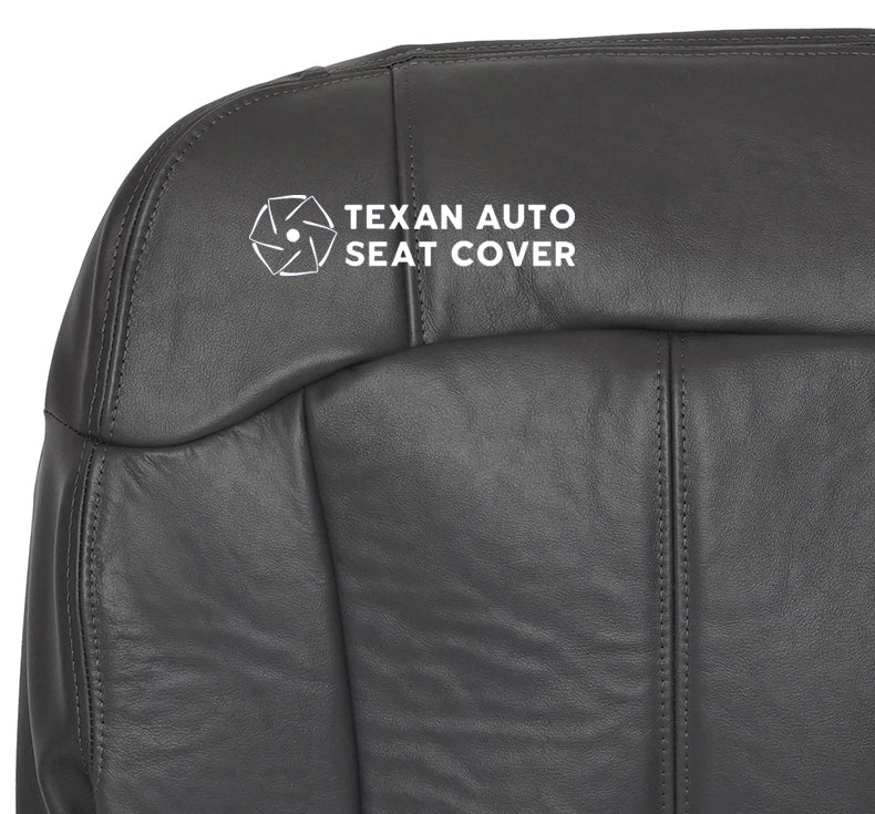 2000 to 2002 Chevy Silverado Driver Side Bottom Leather Replacement Seat Cover Dark Gray