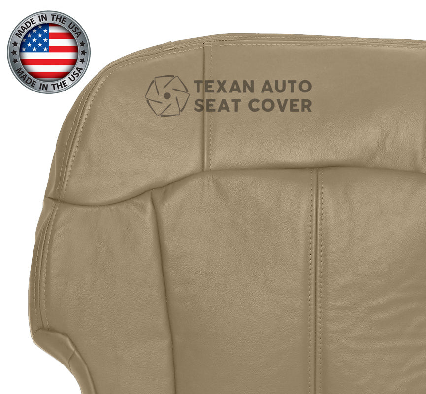 2000 to 2002 Chevy Silverado Driver Side Bottom Synthetic Leather Replacement Seat Cover Tan