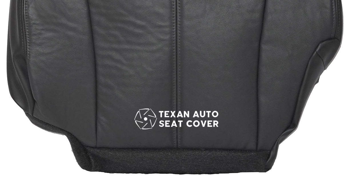 2000 to 2002 Chevy Silverado Driver Side Bottom Leather Replacement Seat Cover Dark Gray