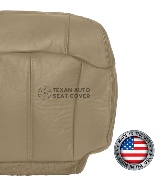 2000 to 2002 Chevy Silverado Passenger Side Bottom Leather Replacement Seat Cover Tan