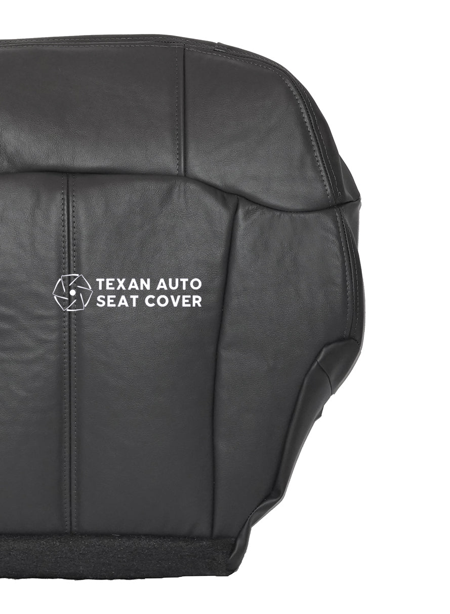 2000 to 2002 Chevy Silverado Passenger Side Bottom Synthetic Leather  Seat Cover Dark Gray