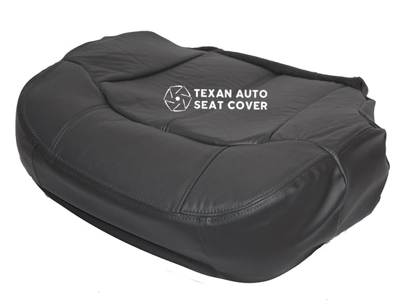 2000 to 2002 Chevy Silverado Passenger Side Bottom Synthetic Leather  Seat Cover Dark Gray