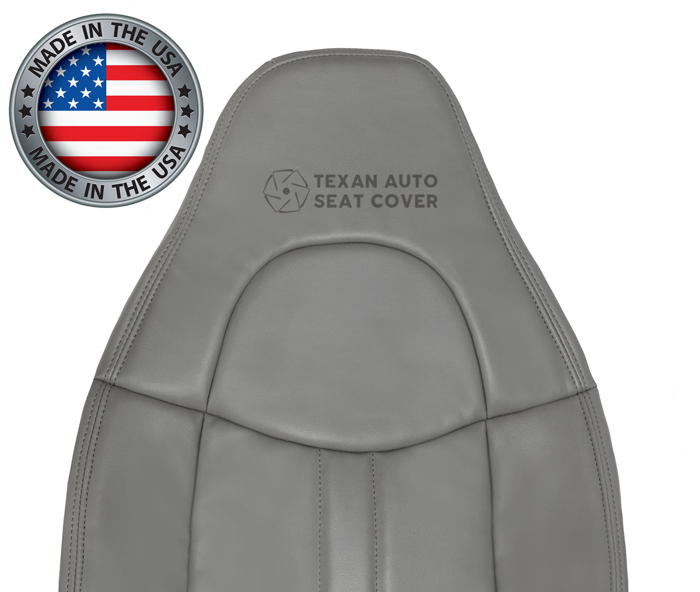 1997 to 2016 Chevy Express  Van Passenger Side Lean Back Synthetic Leather Replacement  Seat Cover Gray