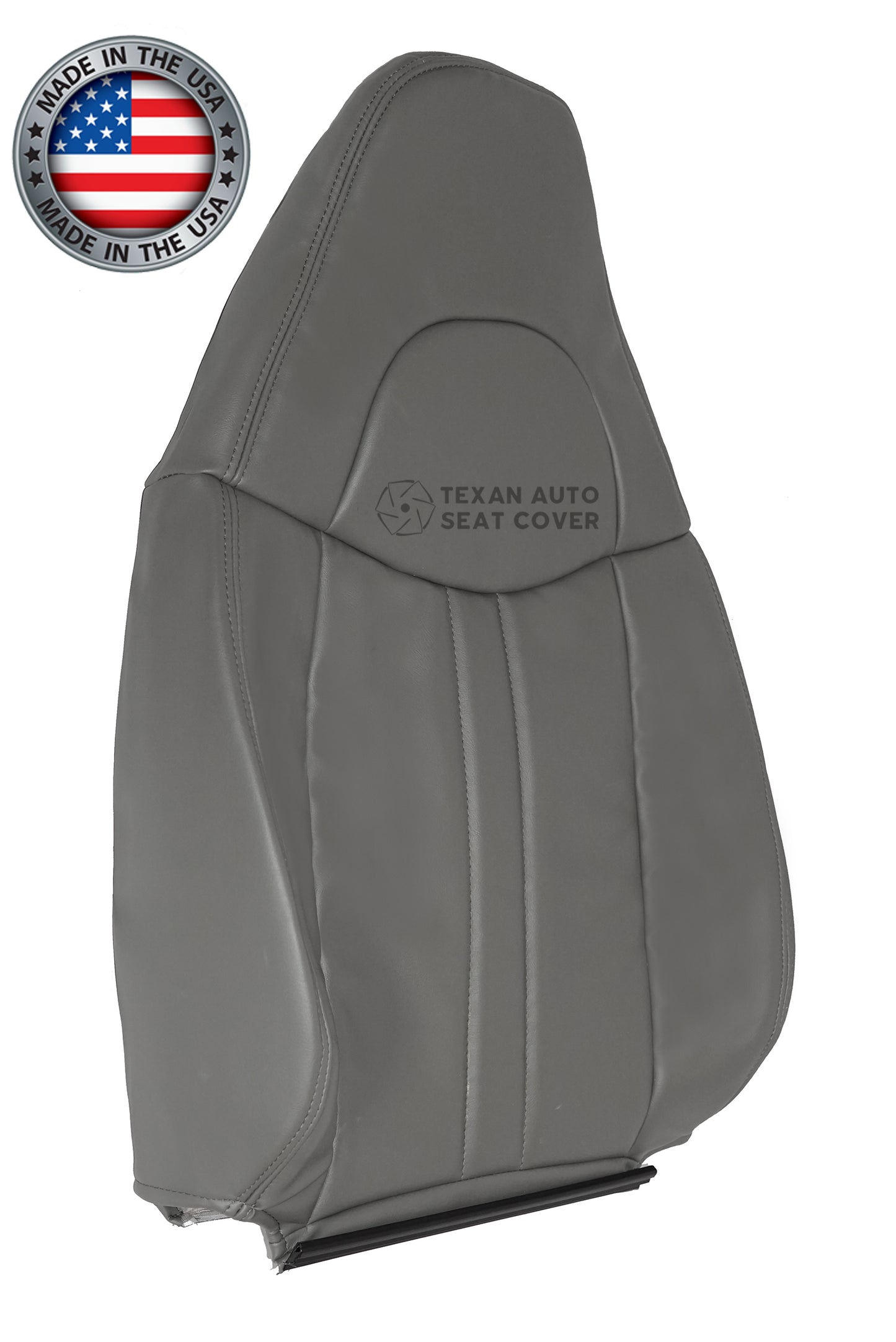 1997 to 2016 Chevy Express  Van Passenger Side Lean Back Synthetic Leather Replacement  Seat Cover Gray