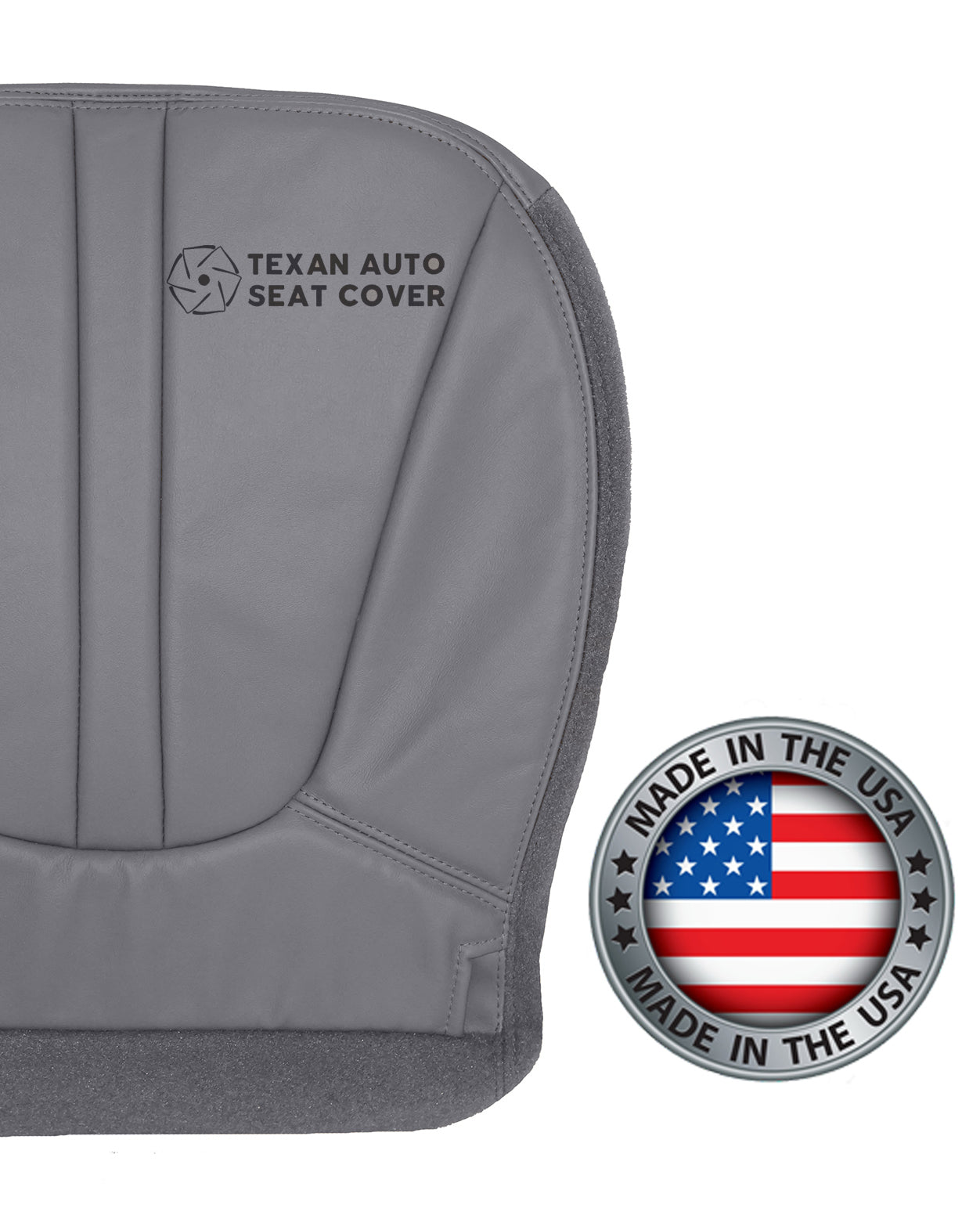 1997 to 2002 Ford Expedition Eddie Bauer, XLT Driver Side Bottom Synthetic Leather Replacement Seat Cover Gray