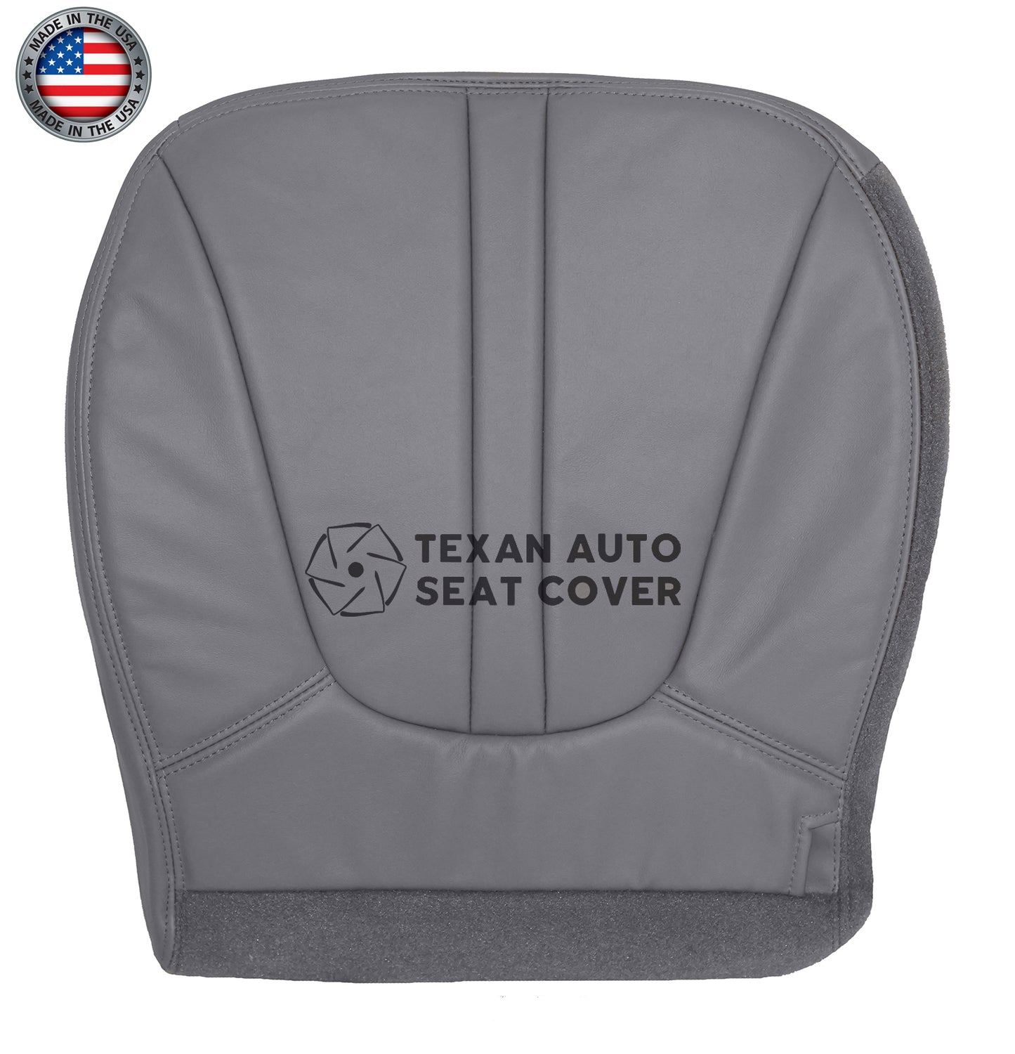 1997 to 2002 Ford Expedition Eddie Bauer, XLT Passenger Side Bottom Synthetic Leather Replacement Seat Cover Gray