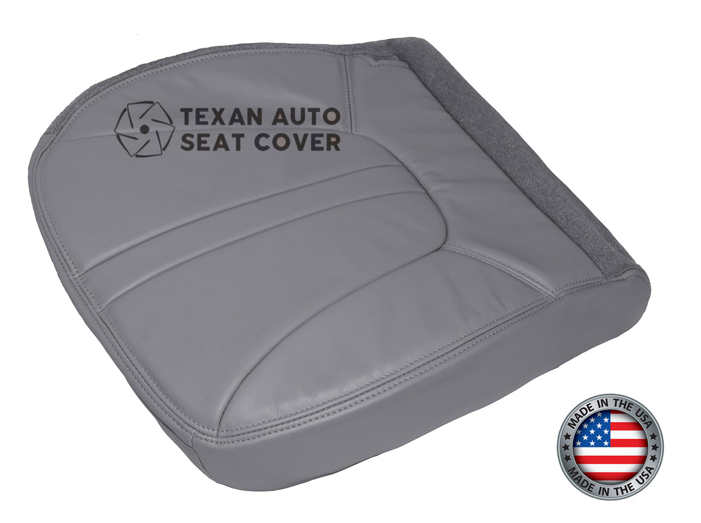 1997 to 2002 Ford Expedition Eddie Bauer, XLT Driver Side Bottom Leather Replacement Seat Cover Gray