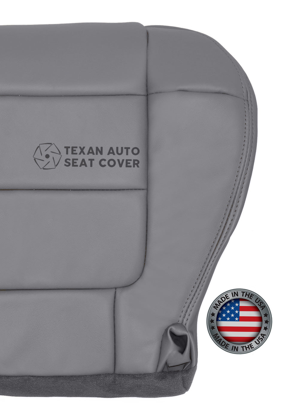2001, 2002 Ford F150 Lariat Single Cab , Super Crew, Crew Cab Passenger Bottom Synthetic Leather Seat Cover Gray