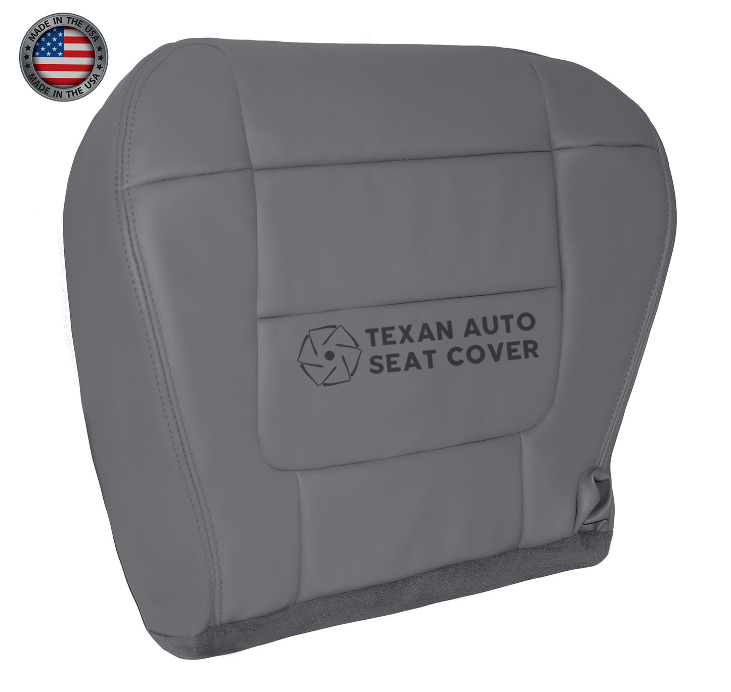2001, 2002 Ford F150 Lariat Single Cab , Super Crew, Crew Cab Passenger Bottom Synthetic Leather Seat Cover Gray