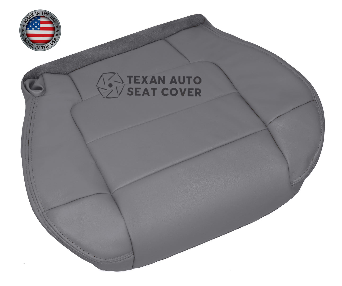 2001, 2002 Ford F150 Lariat Single Cab , Super Crew, Crew Cab Passenger Bottom Synthetic Leather Seat Cover Gray