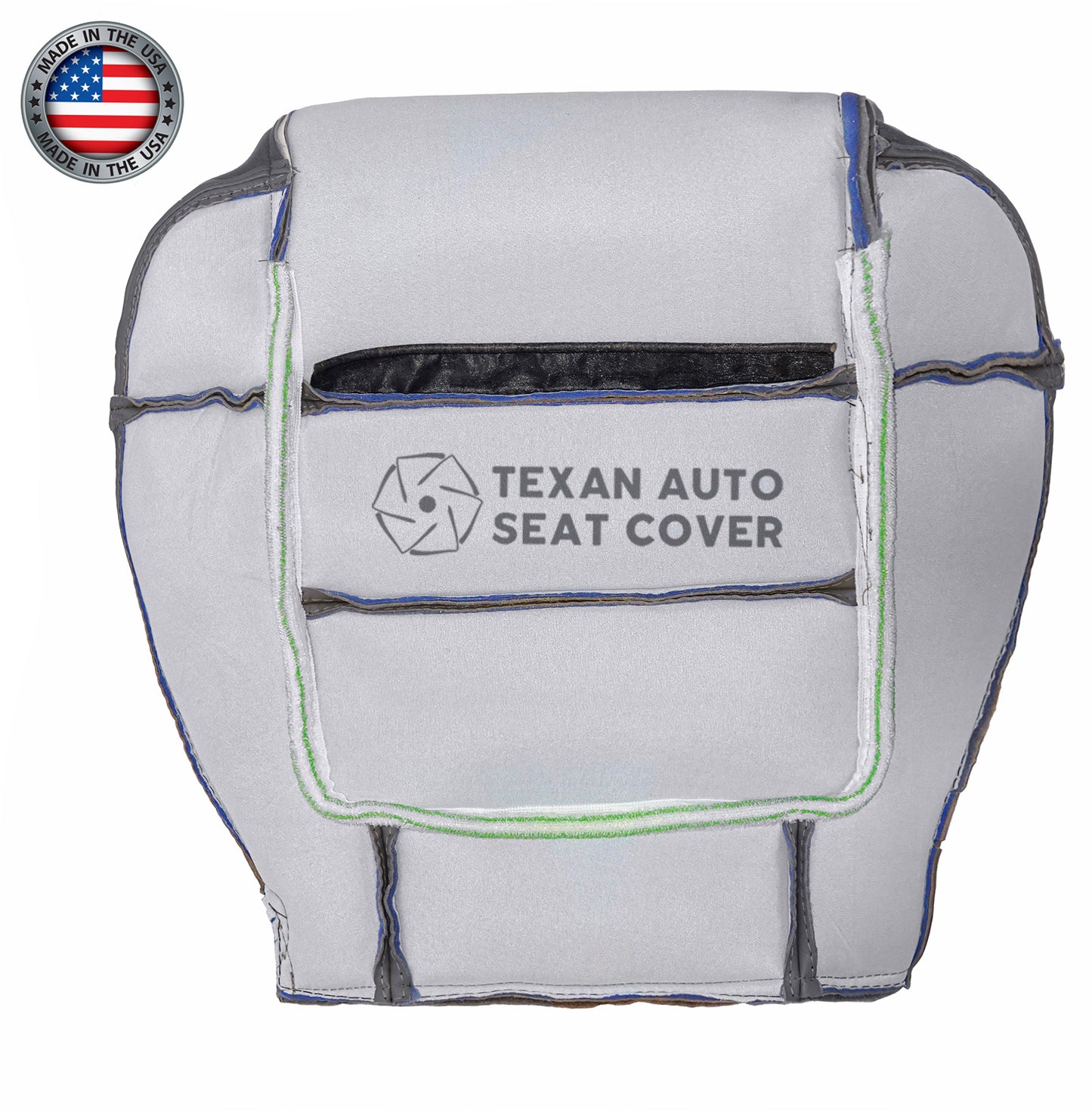 2001, 2002 Ford F150 Lariat Single Cab , Super Crew, Crew Cab Passenger Bottom Synthetic Leather Seat Cover Gray