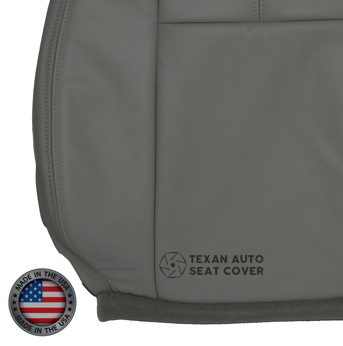 2007 to 2014 Chevy Silverado Work Truck Passenger Lean Back Synthetic Leather Replacement Seat Cover Dark Gray
