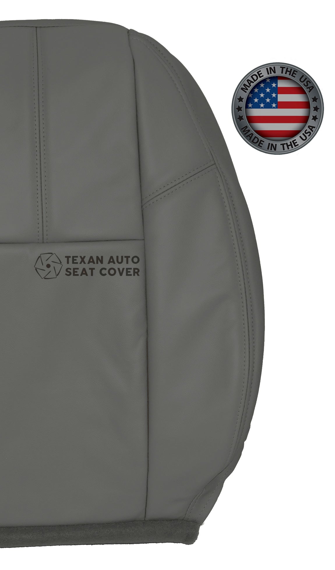 2007 to 2014 Chevy Silverado Work Truck Driver Lean Back Synthetic Leather Replacement Seat Cover Dark Gray
