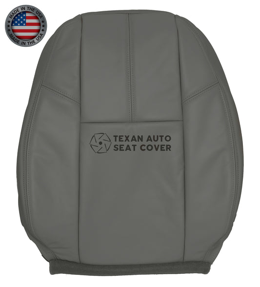 2007 to 2014 Chevy Silverado Work Truck Driver Lean Back Synthetic Leather Replacement Seat Cover Dark Gray