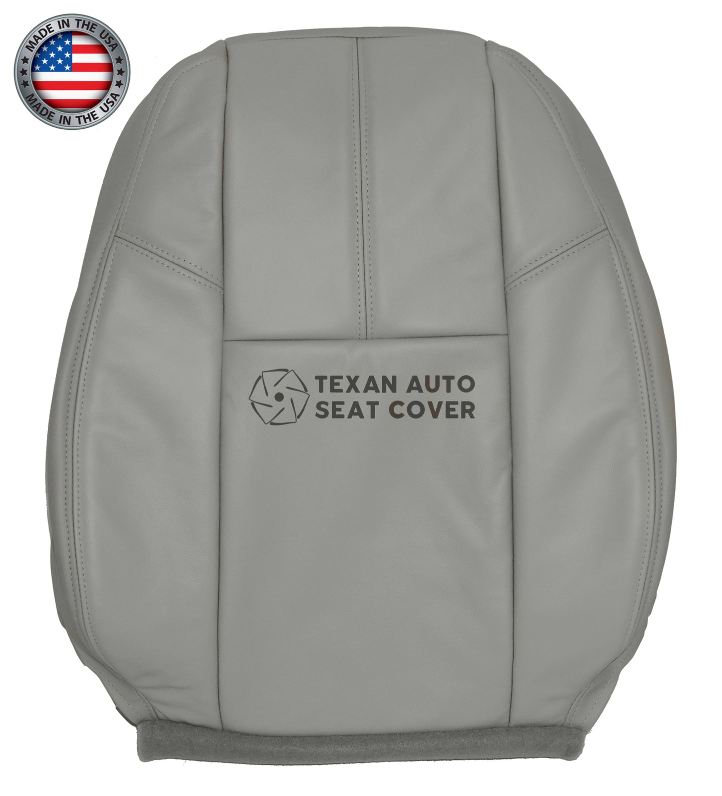 2007 to 2014 Chevy Silverado Driver Lean Back Leather Seat Cover Gray