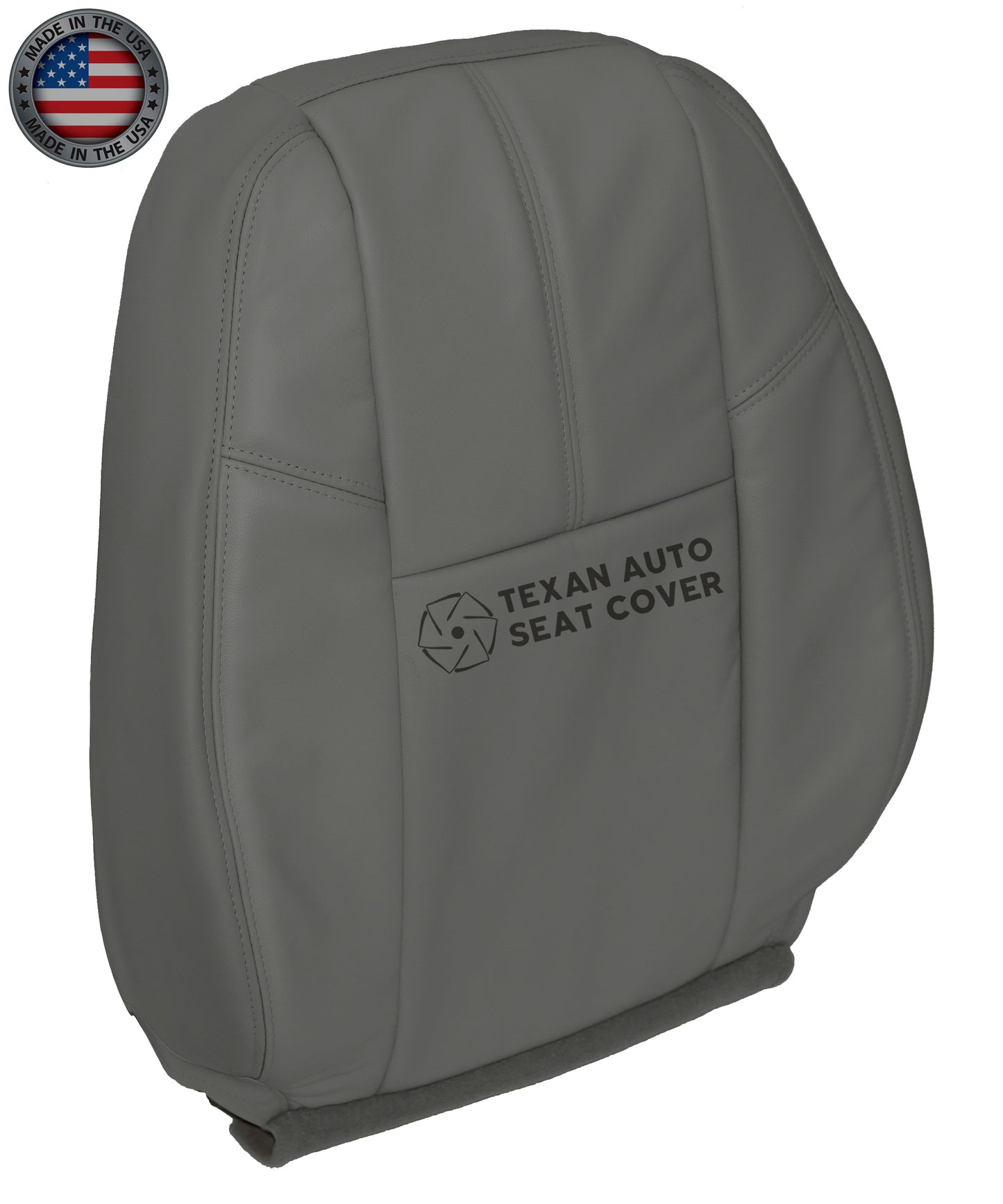 2007 to 2014 Chevy Silverado Work Truck Driver Lean Back Synthetic Leather Replacement Seat Cover Dark Gray