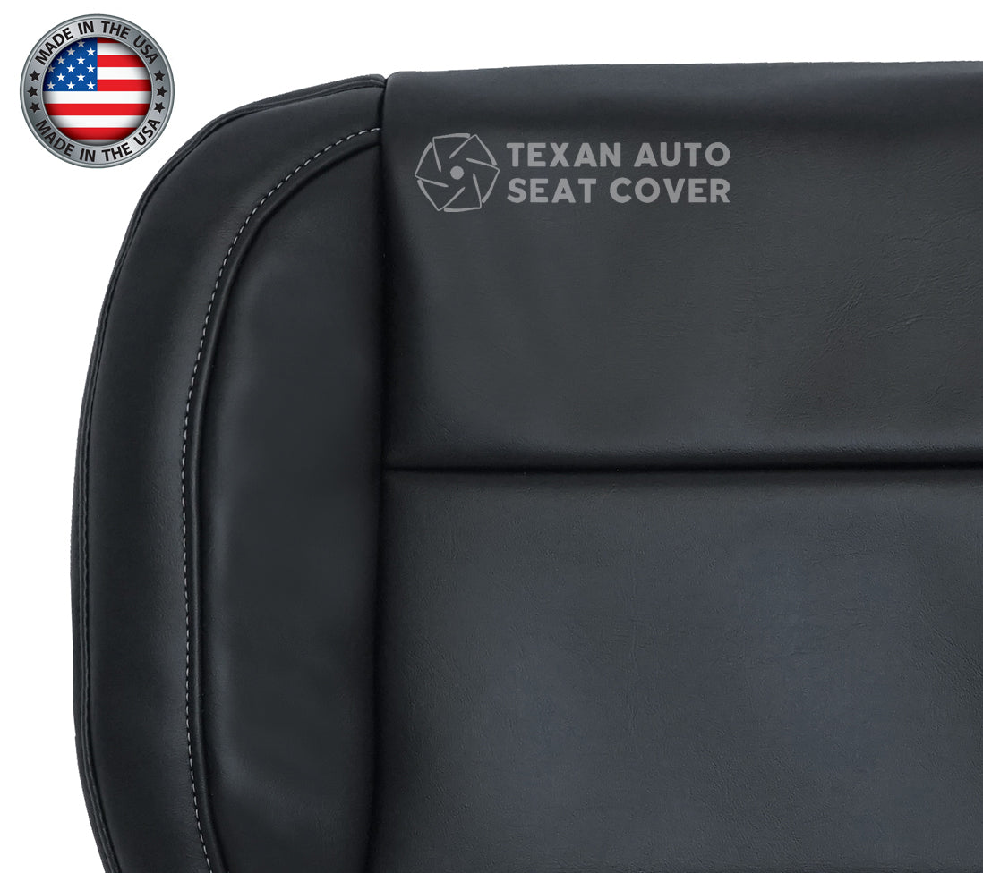 2014 to 2019 Chevy Silverado Passenger Side Bottom Synthetic Leather Seat Cover Black