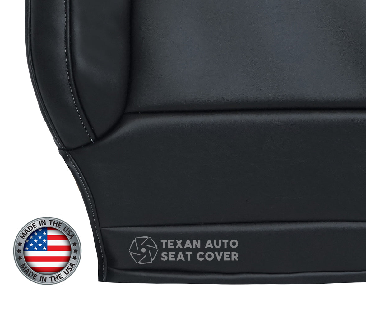 2014 to 2019 Chevy Silverado Passenger Side Bottom Synthetic Leather Seat Cover Black
