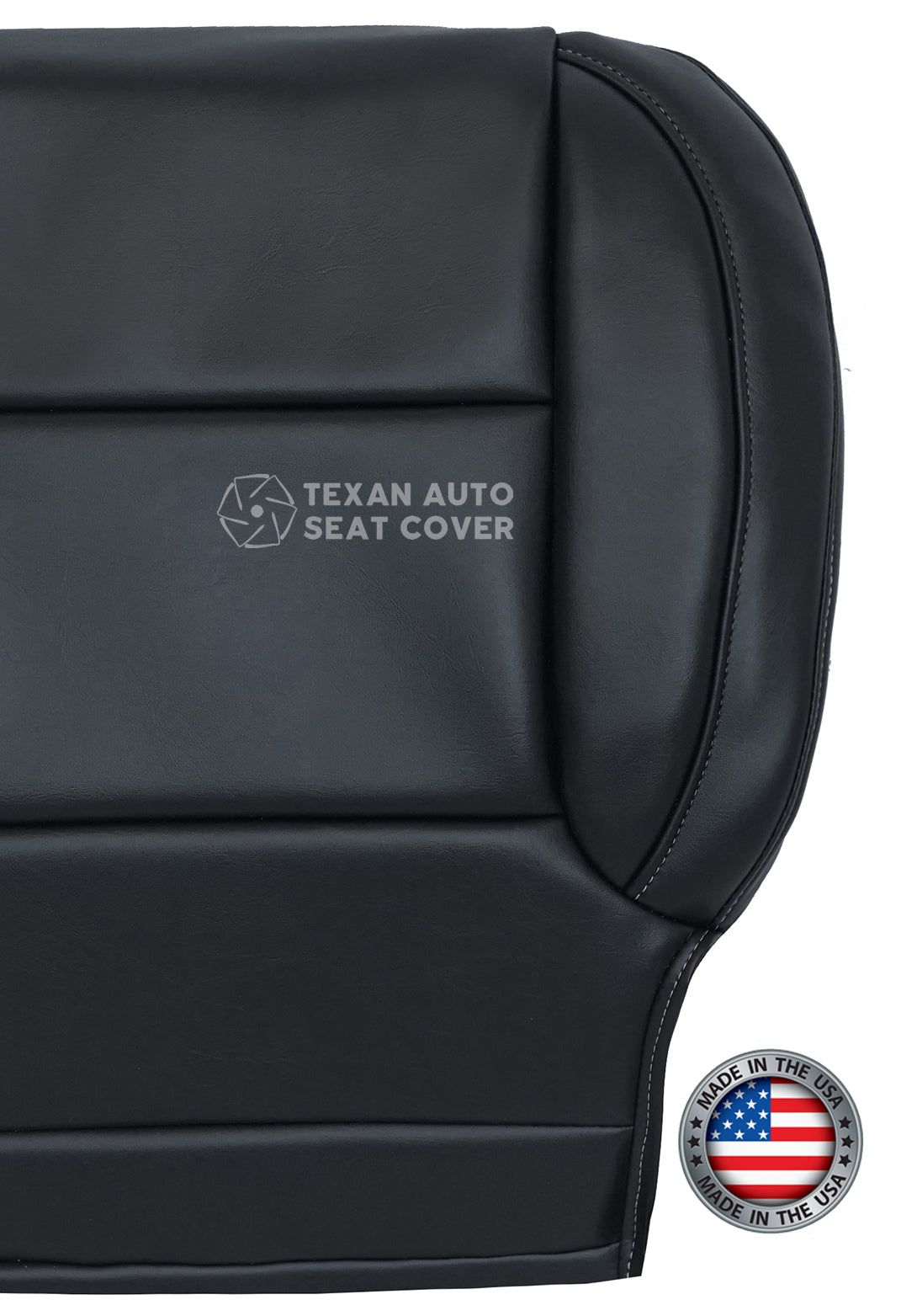 2014 to 2019 Chevy Silverado Passenger Side Bottom Synthetic Leather Seat Cover Black
