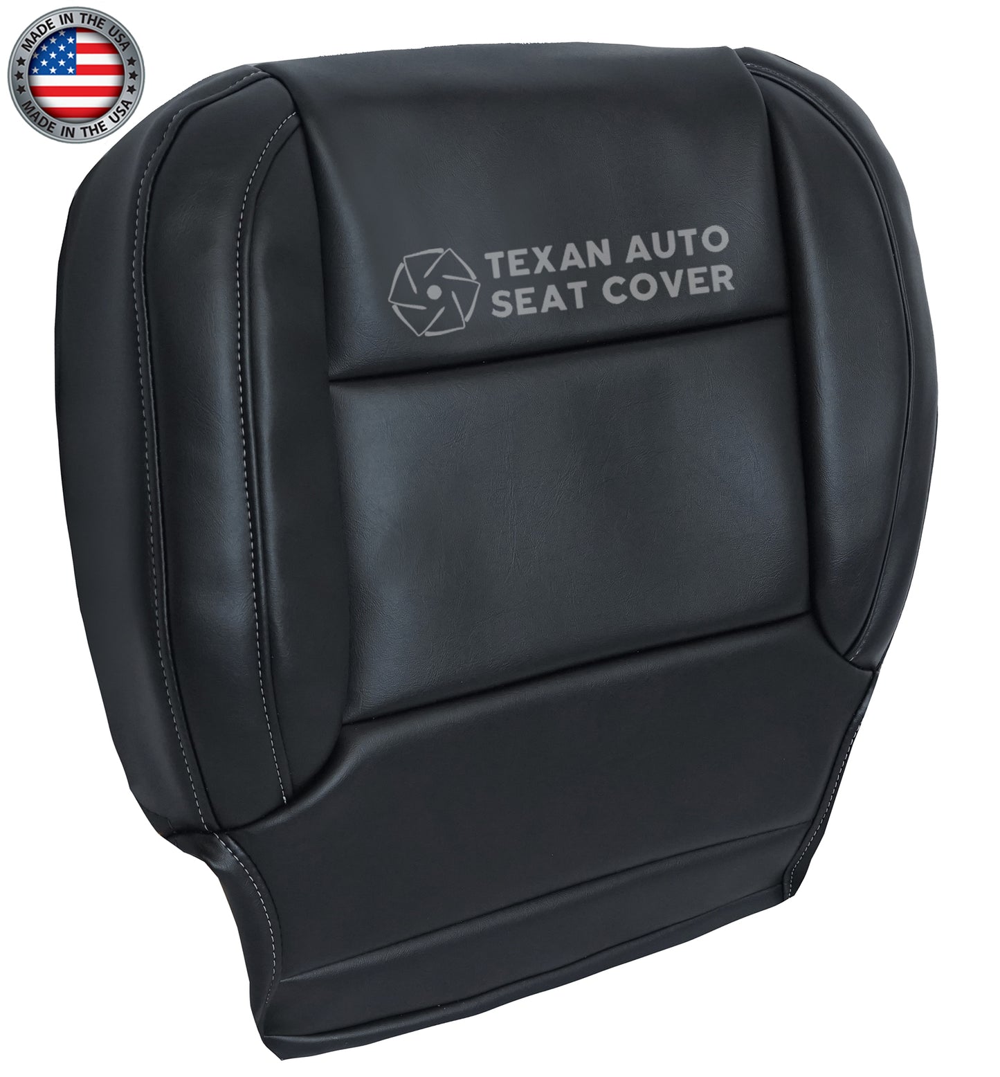 2014 to 2019 Chevy Silverado Passenger Side Bottom Synthetic Leather Seat Cover Black