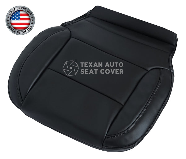 2014 to 2019 Chevy Silverado Driver Side Bottom Synthetic Leather Seat Cover Black