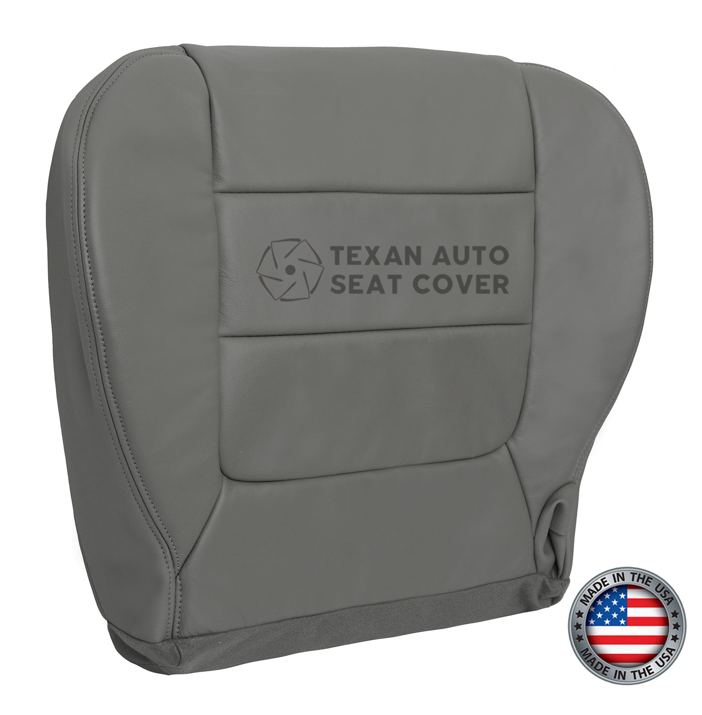 2002, 2003 Ford F150 Lariat  Super Crew, Crew Cab Passenger Side Bottom Synthetic Leather Seat Cover Gray
