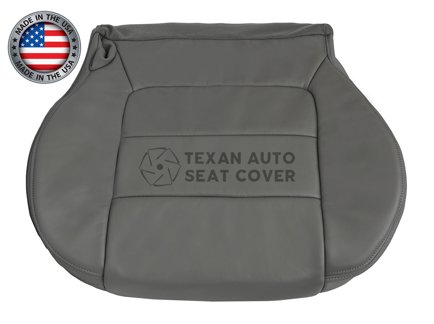2002, 2003 Ford F150 Lariat  Super Crew, Crew Cab Passenger Side Bottom Leather Seat Cover Gray