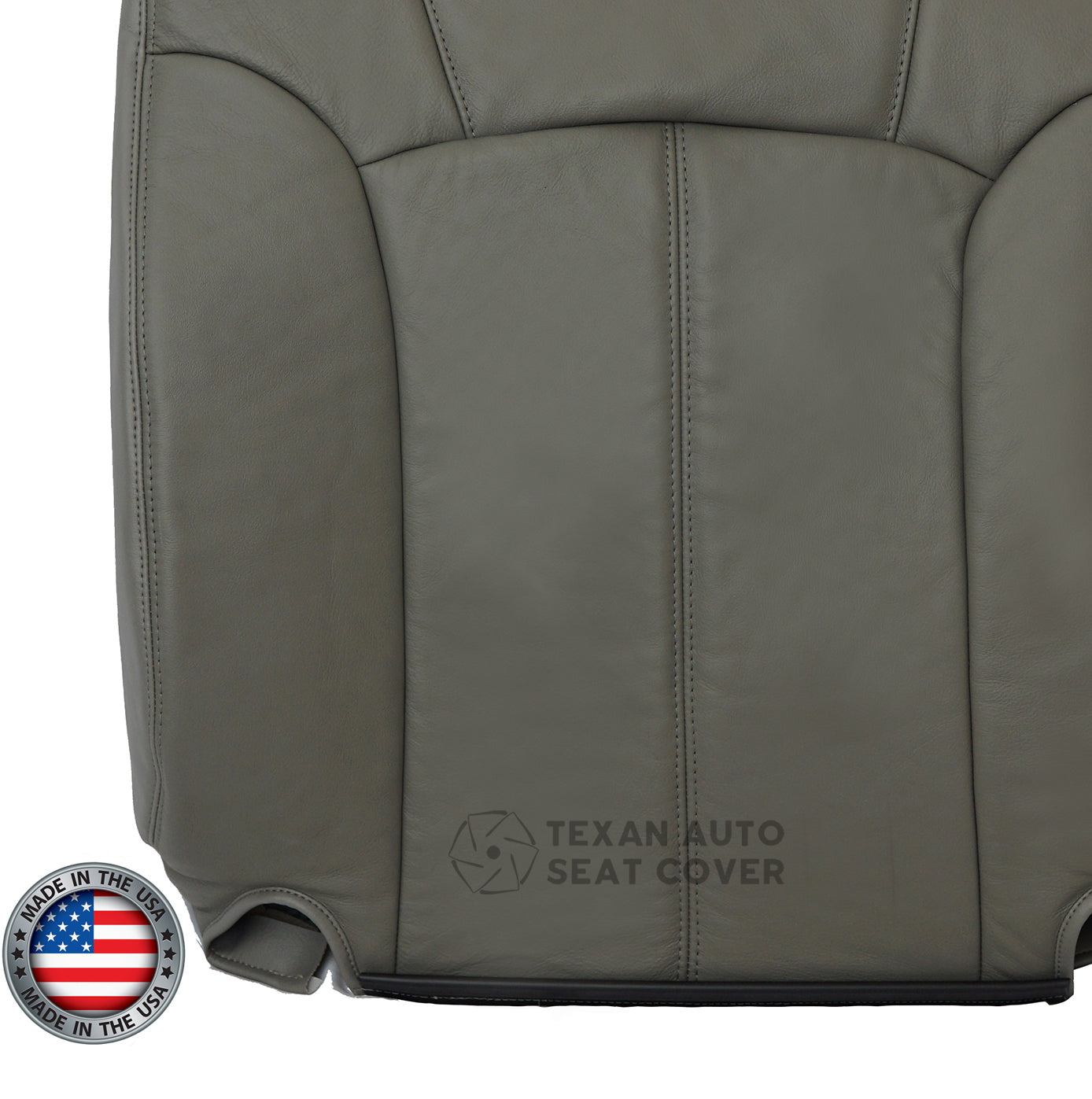 2000 to 2002 Chevy Silverado Passenger Side Lean Back Leather Seat cover Gray