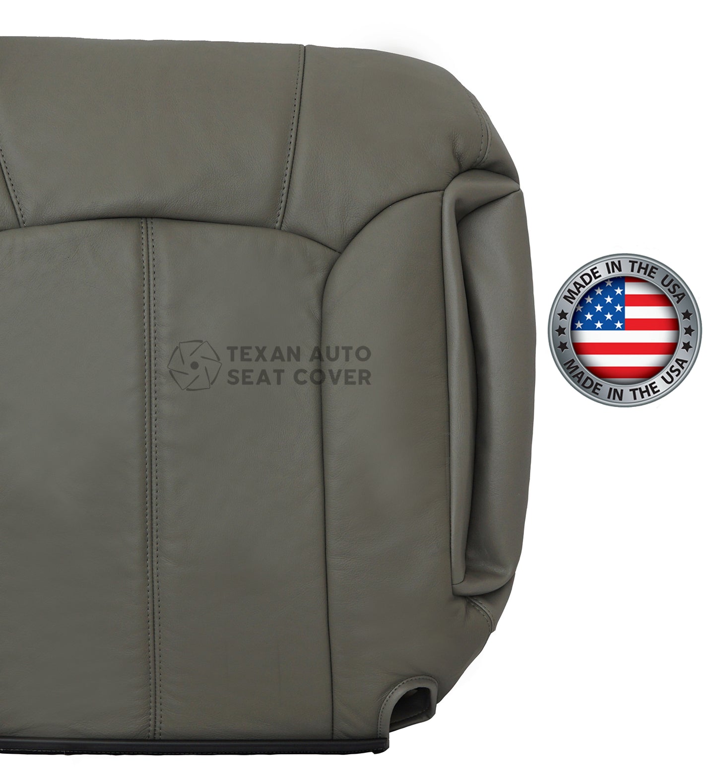 2000 to 2002 Chevy Silverado Passenger Side Lean Back Leather Seat cover Gray