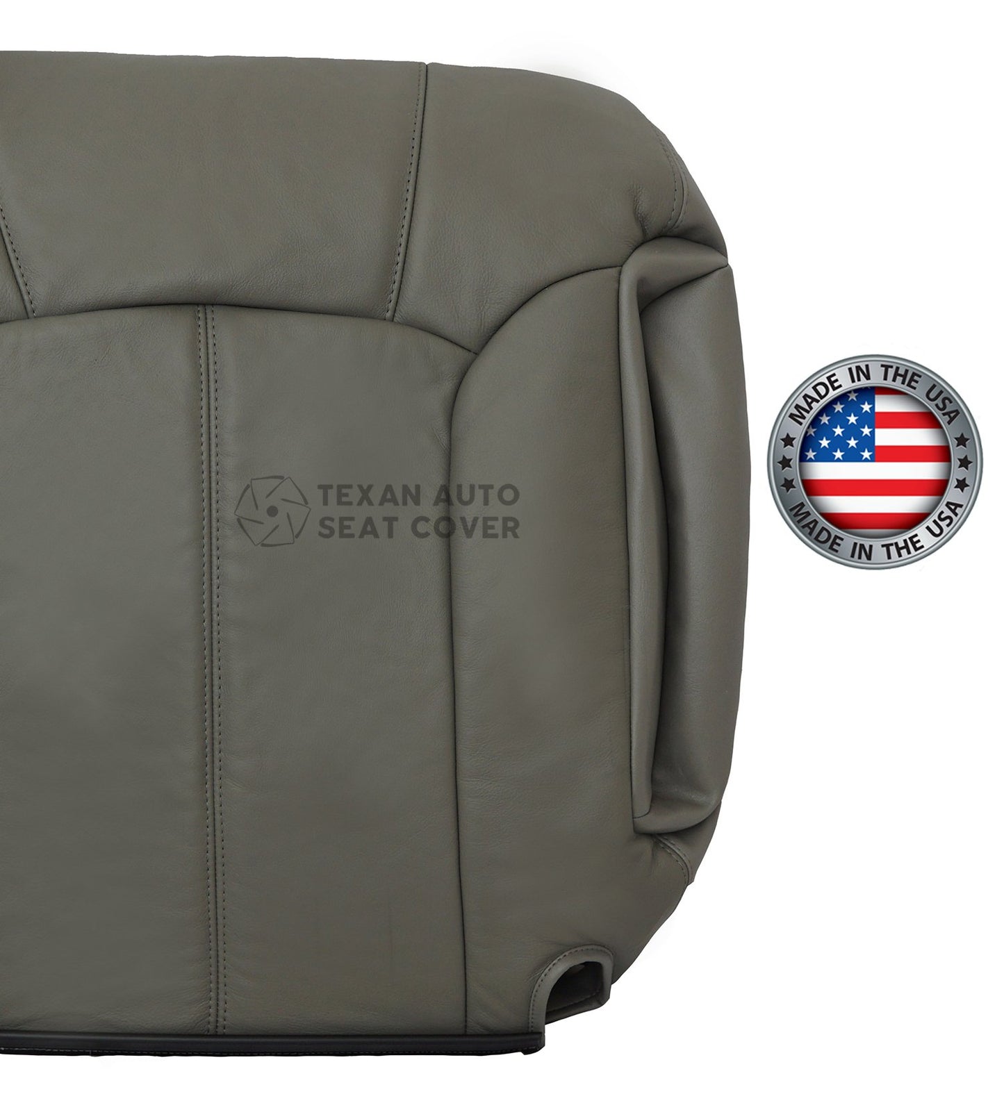 2000 to 2002 Chevy Silverado Driver Side Lean Back Leather Replacement Seat Cover Gray