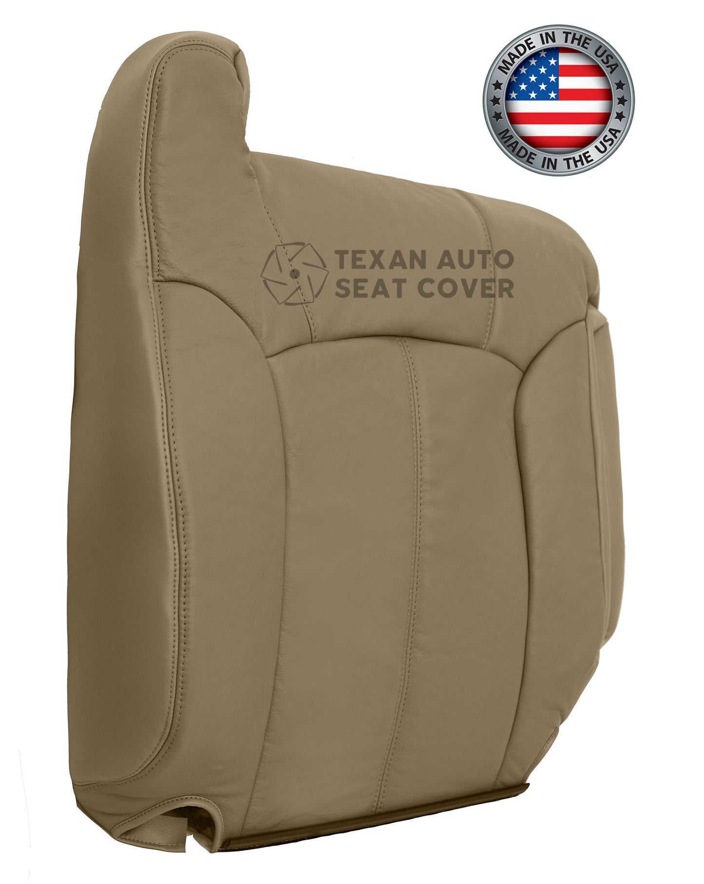 2000 to 2002 Chevy Silverado Driver Side Lean Back Synthetic Leather Replacement Seat Cover Tan