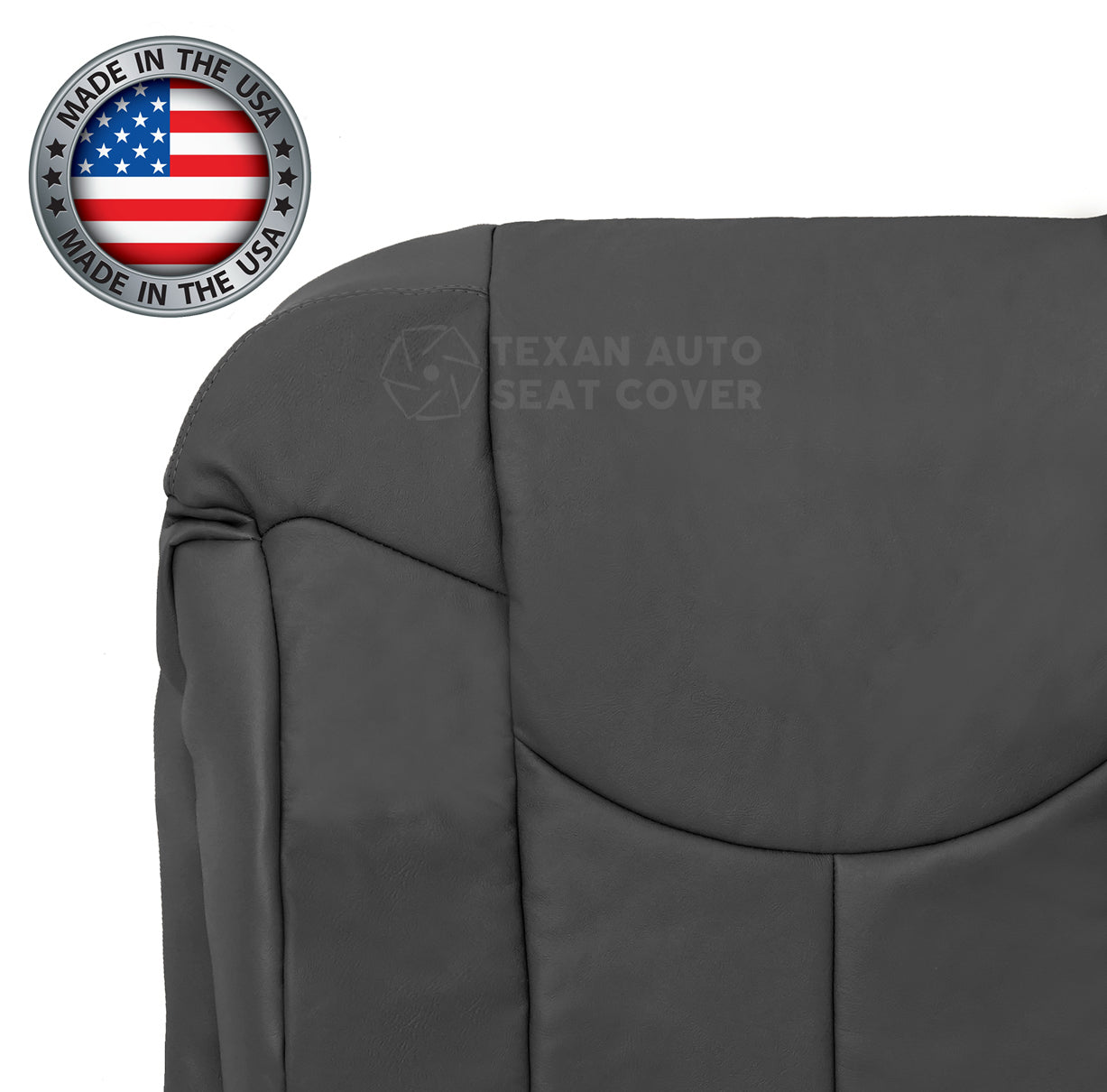 Fits 2002 Chevy Avalanche 1500 2500 LT LS Z71 Z66 Driver Side Lean back Leather Replacement Seat Cover Dark Gray
