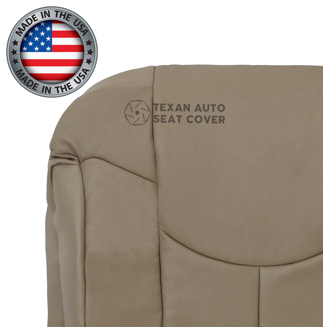 Fits 2002 Chevy Avalanche 1500 2500 LT LS Z71, Z66 Driver Side Lean Back Leather Replacement Seat Cover Tan