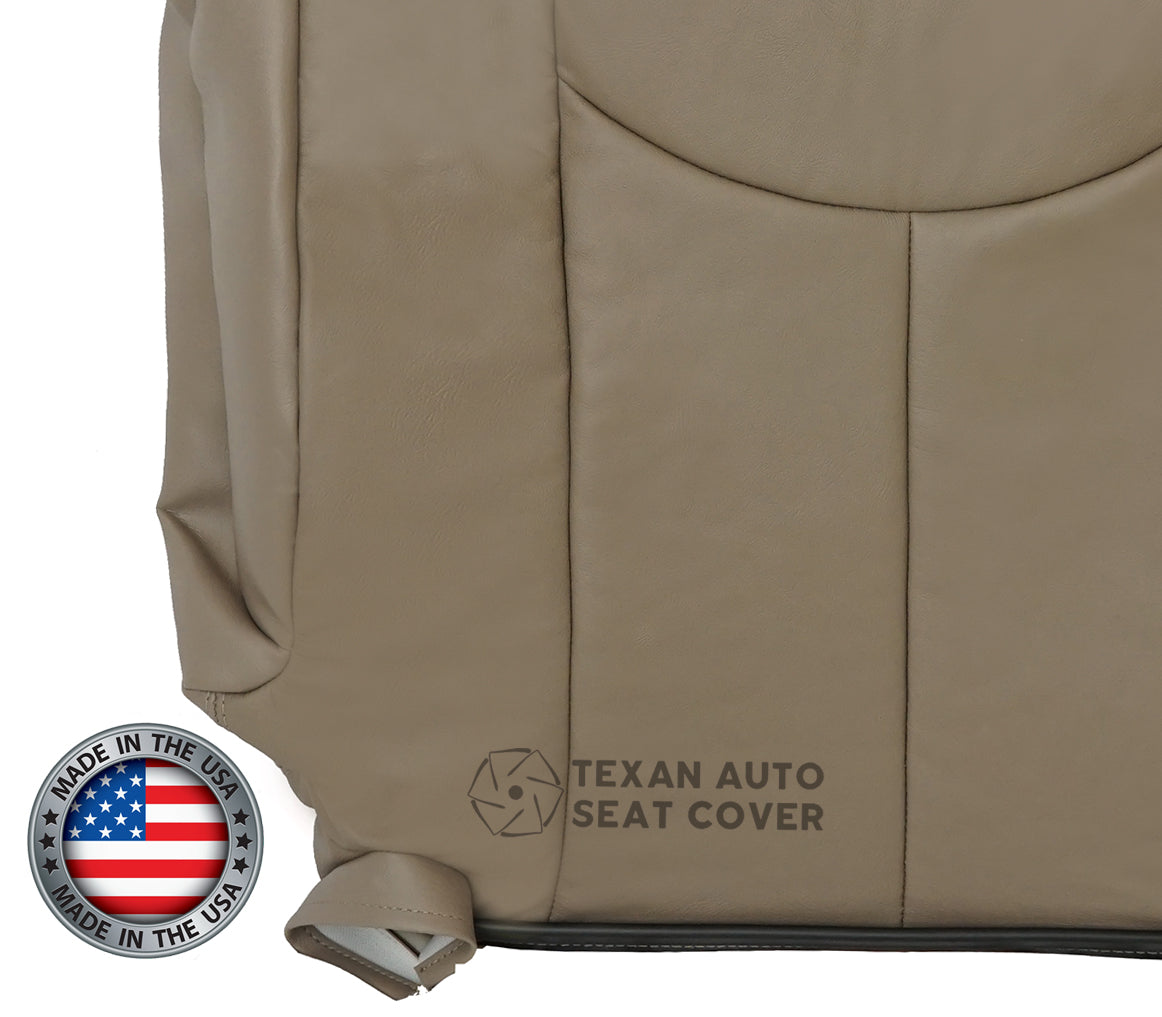 Fits 2002 Chevy Avalanche 1500 2500 LT LS Z71, Z66 Driver Side Lean Back Leather Replacement Seat Cover Tan