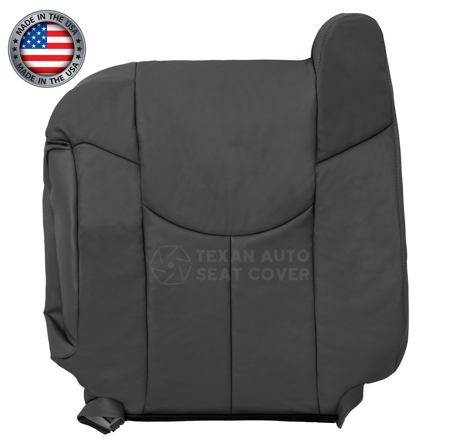 Fits 2002 Chevy Avalanche 1500 2500 LT LS Z71 Z66 Driver Side Lean back Leather Replacement Seat Cover Dark Gray