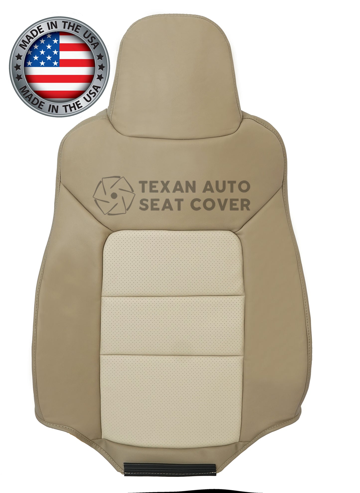2003, 2004, 2005, 2006 Ford Expedition Eddie Bauer Driver Lean Back  Perforated Leather Seat Cover 2tone Tan