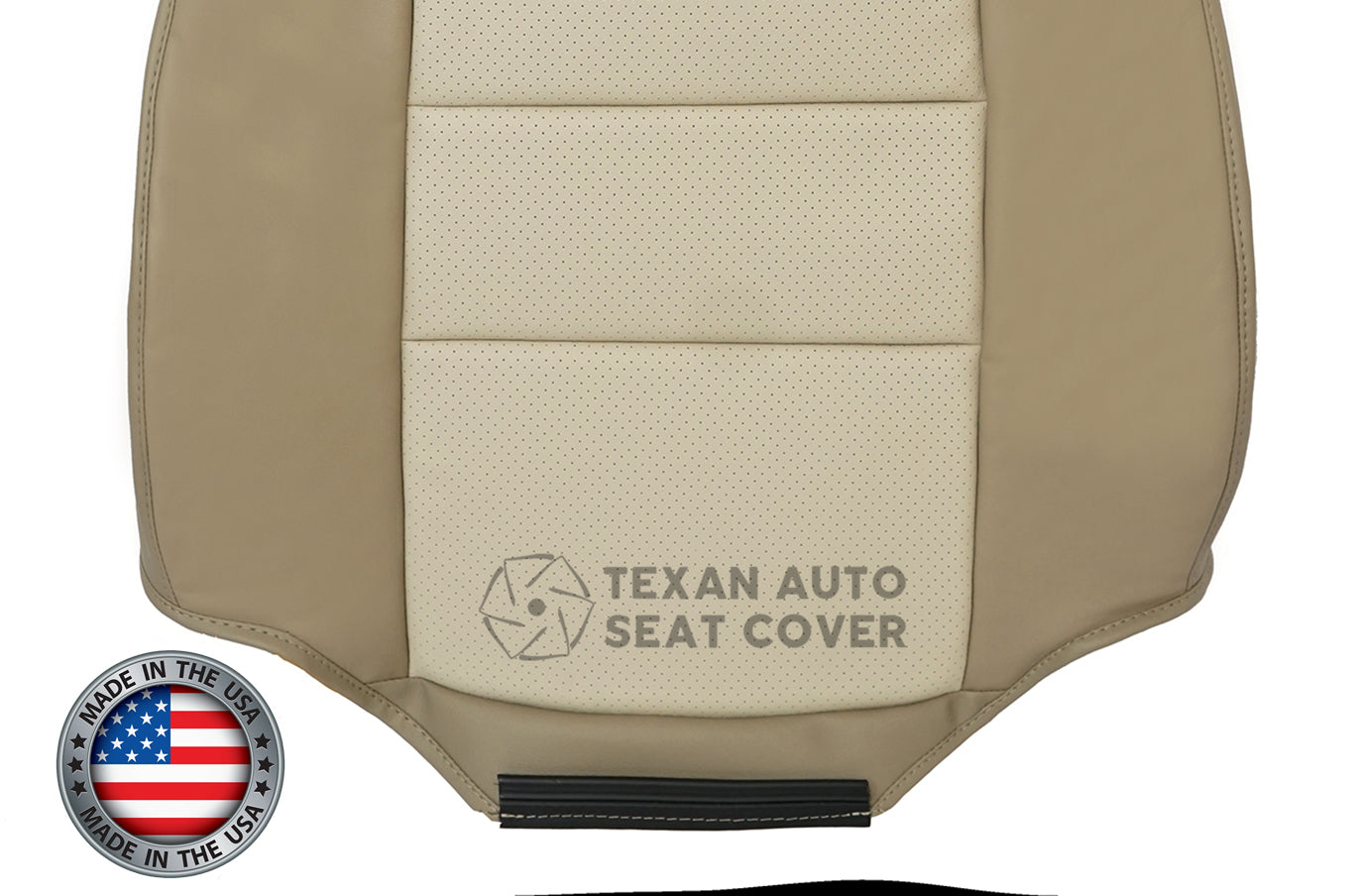 2003, 2004, 2005, 2006 Ford Expedition Eddie Bauer Passenger Lean Back Perforated Synthetic Leather Seat Cover 2 tone Tan