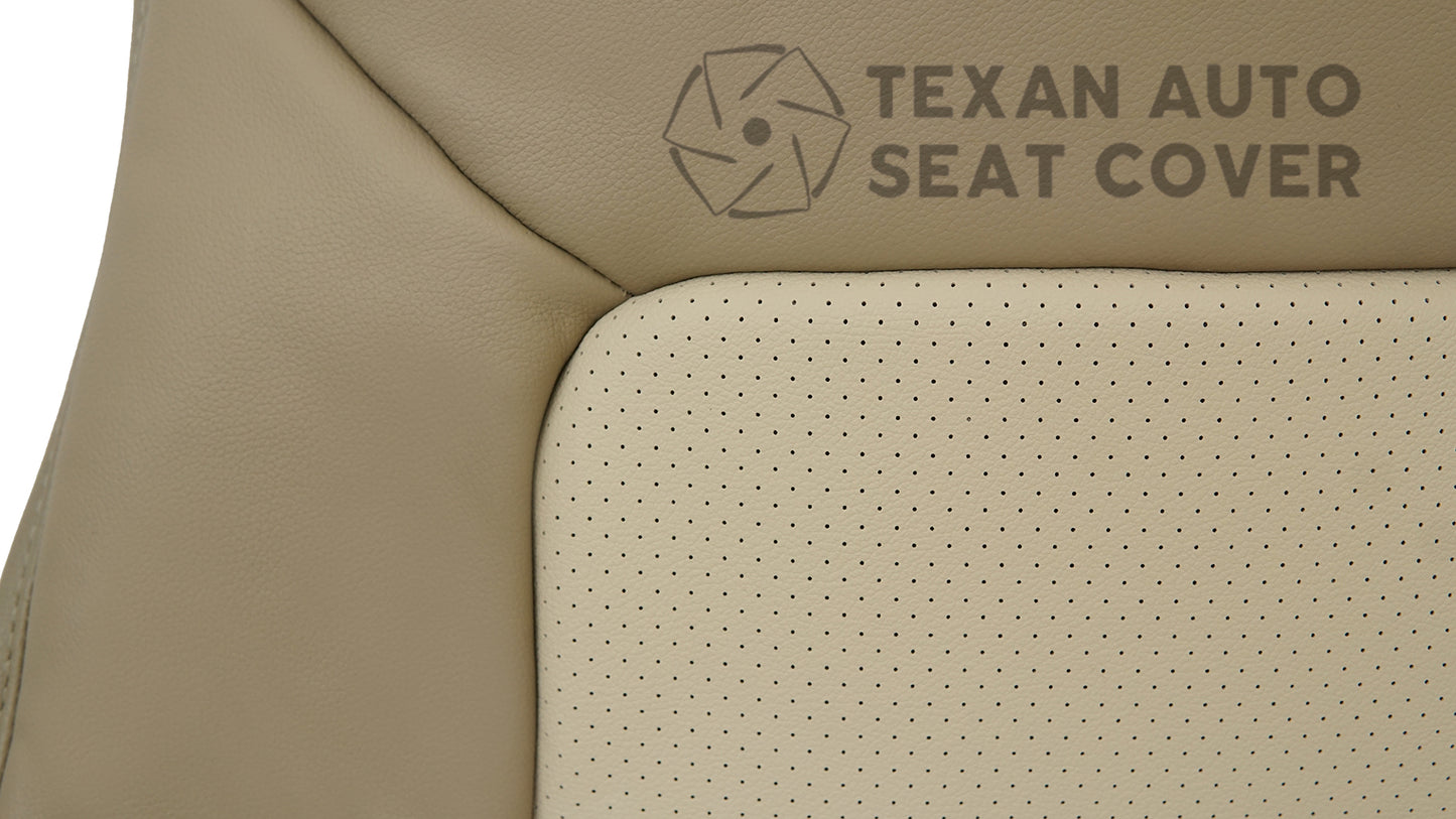 2003, 2004, 2005, 2006 Ford Expedition Eddie Bauer Passenger Lean Back Perforated Leather Seat Cover 2tone Tan