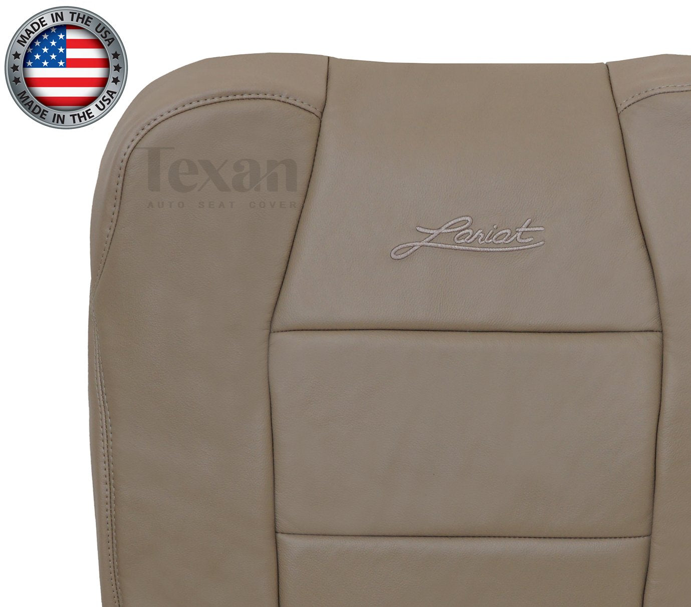 2002, 2003 Ford F150 Lariat Super Crew , Crew Cab Driver Side Lean Back Leather Seat Cover Tan