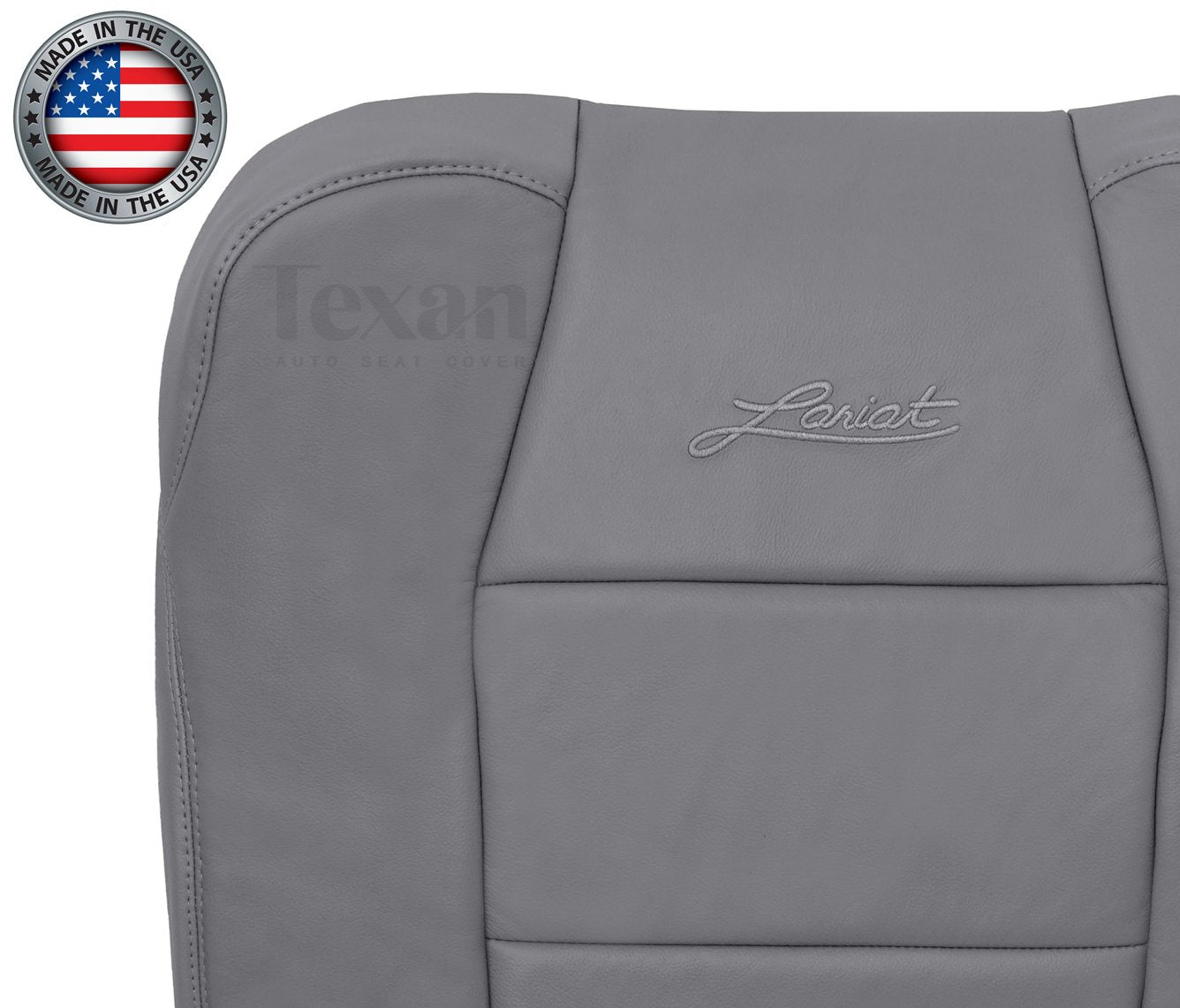 2002, 2003 Ford F150 Lariat Super Crew , Crew Cab Driver Side Lean Back  Leather Seat Cover Gray
