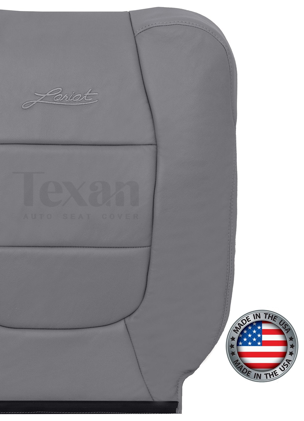2002, 2003 Ford F150 Lariat Super Crew , Crew Cab Driver Side Lean Back  Leather Seat Cover Gray