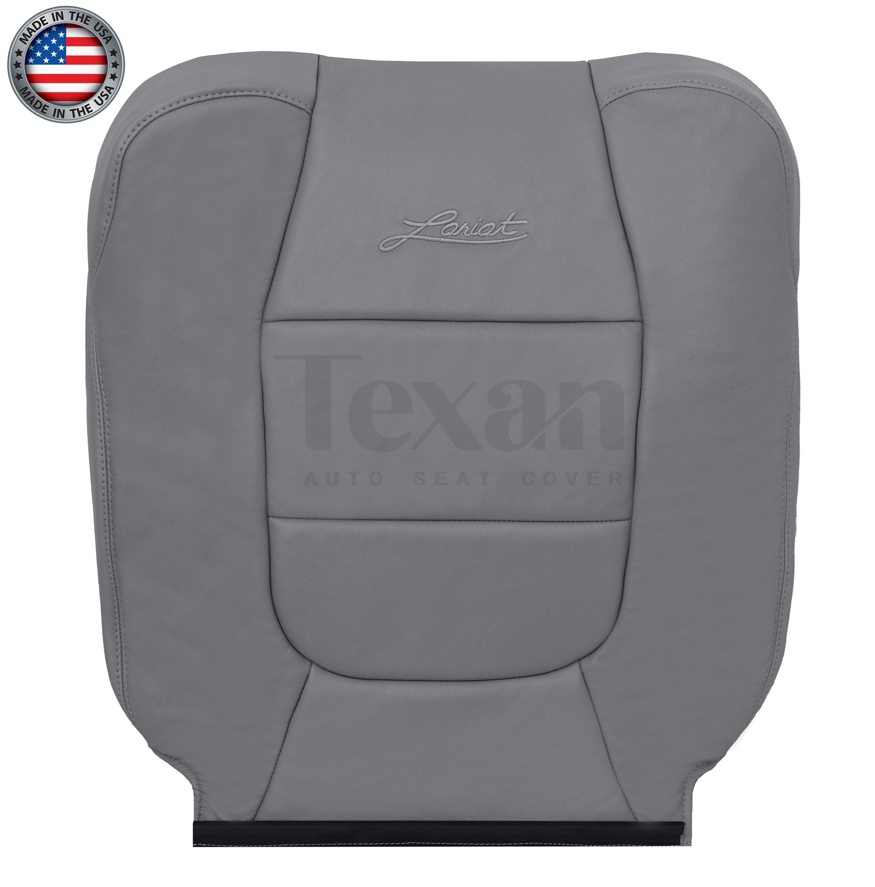 2002, 2003 Ford F150 Lariat Driver Side Lean Back  Leather Seat Cover Gray