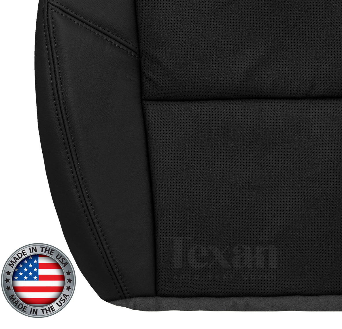 2012 to 2014 Chevy Silverado Driver Bottom Synthetic Leather Perforated Seat Cover Black