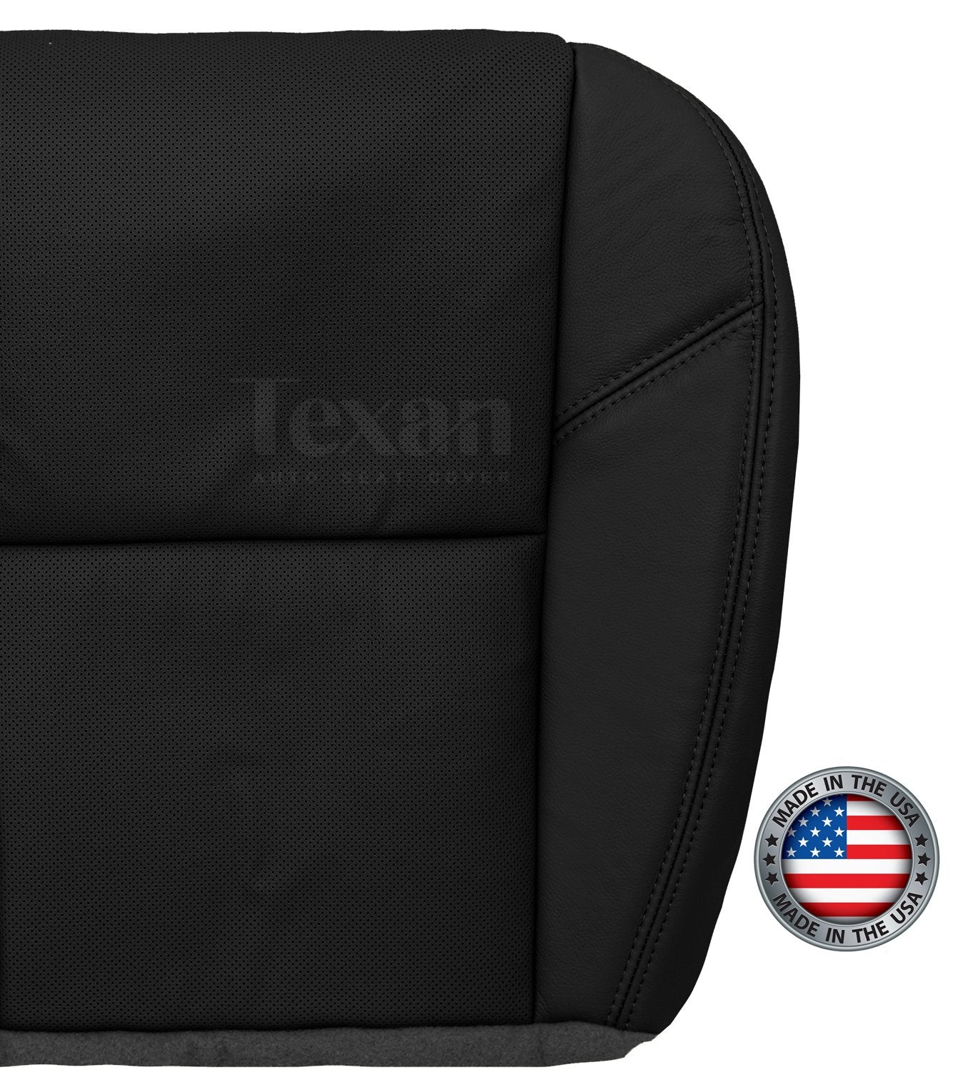 2009 to 2014 Chevy Tahoe/Suburban LTZ Passenger Side Perforated Bottom Leather Replacement Seat Cover Black